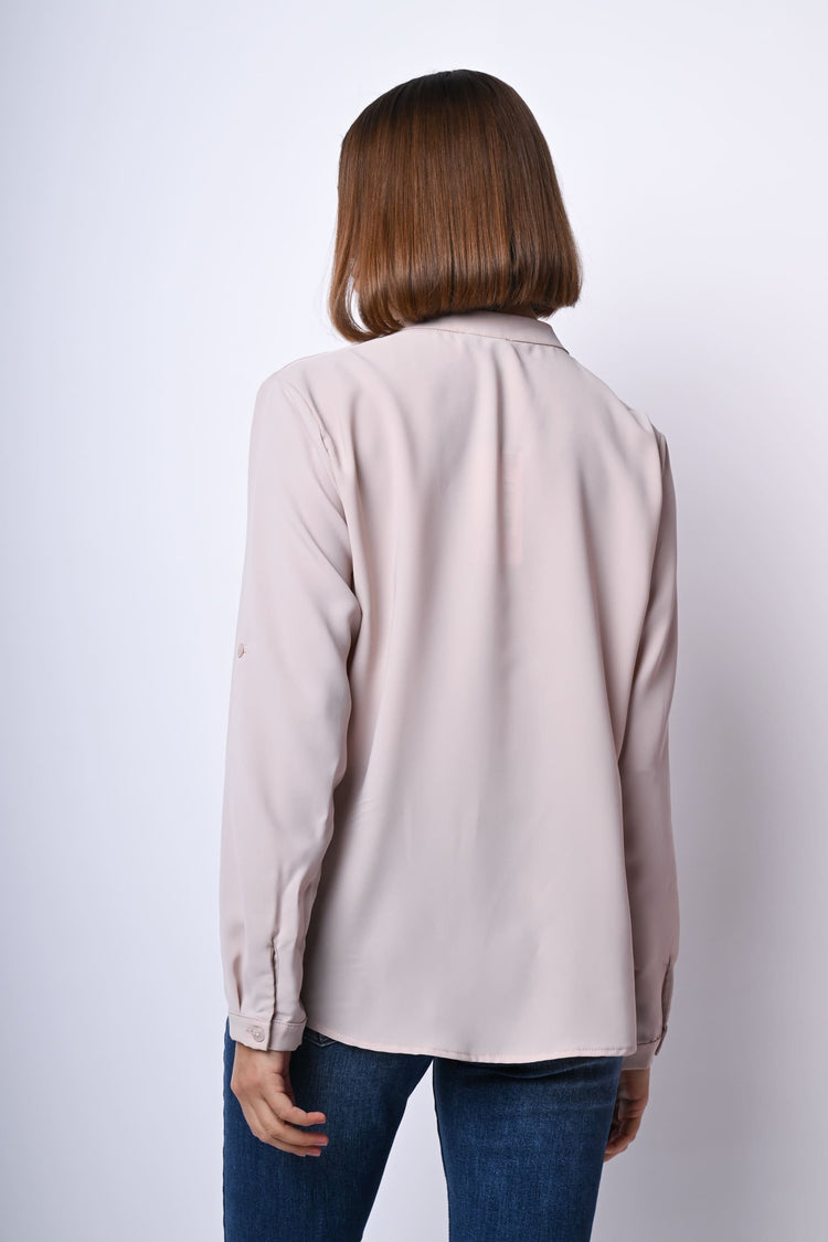 Camicia con colletto alla coreana