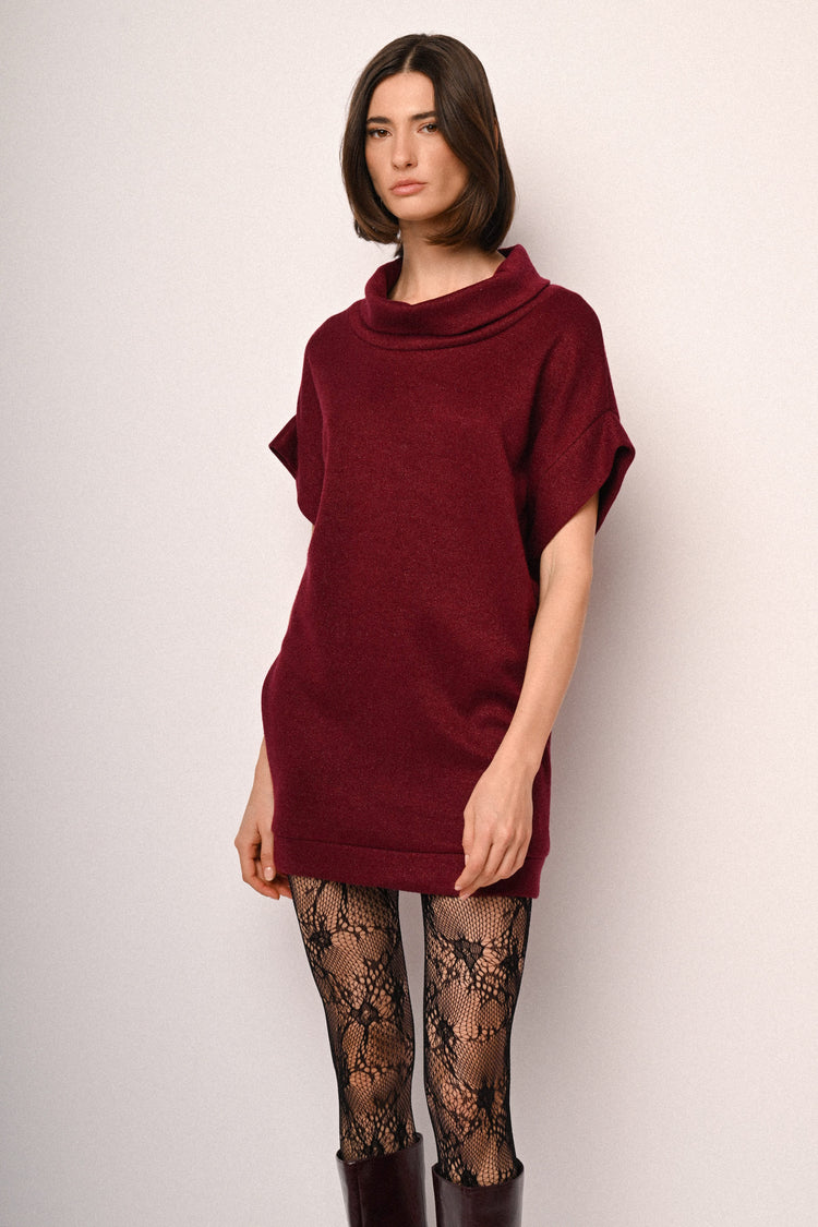 Mini abito a pullover in maglia lurex