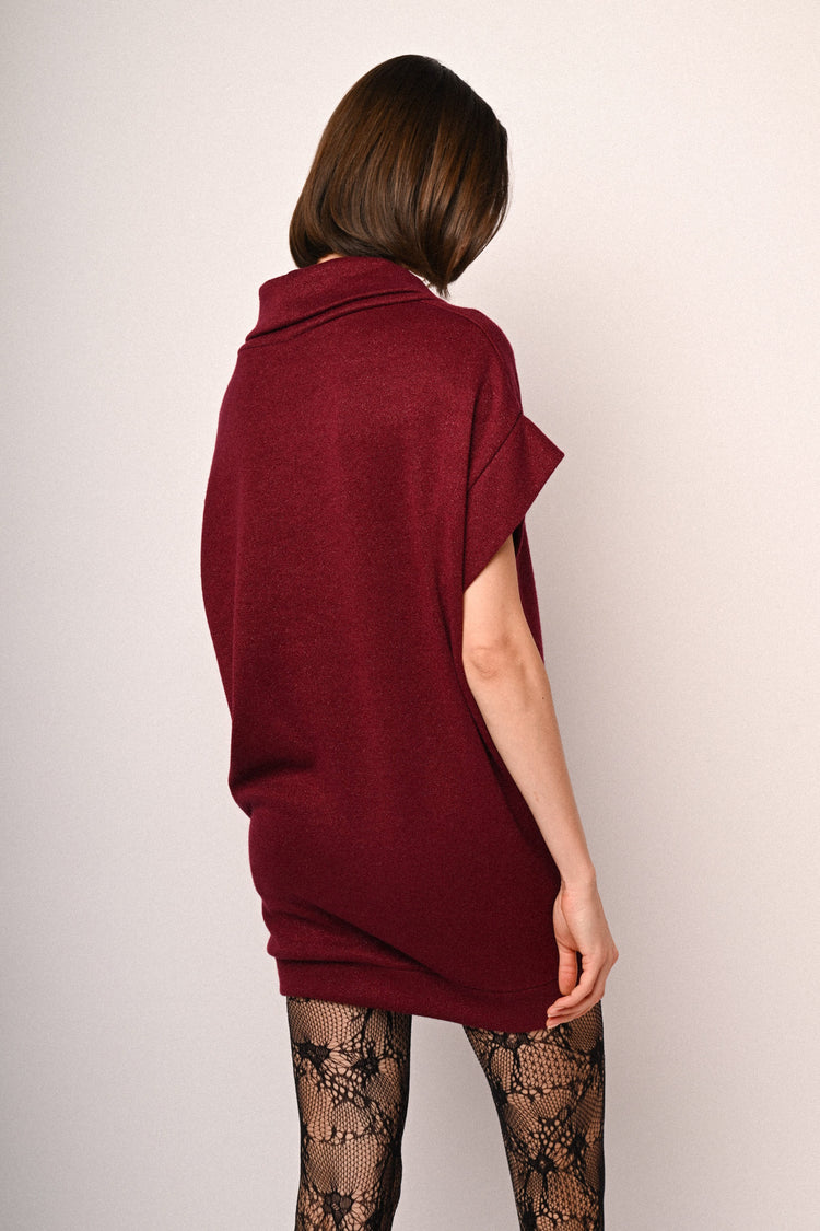Mini abito a pullover in maglia lurex