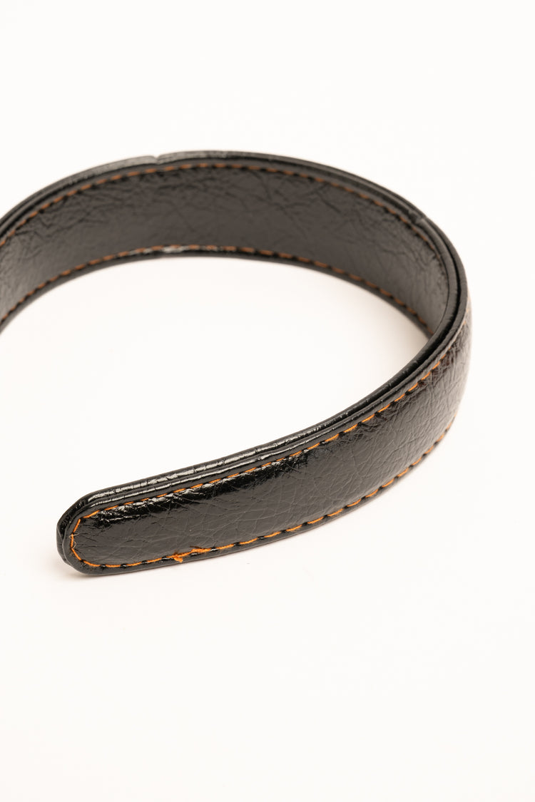Cerchietto in similpelle nera