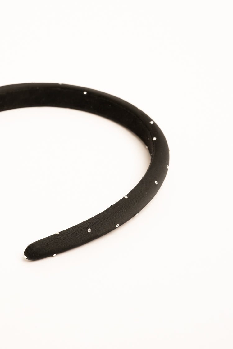 Cerchietto nero con decorazione strass