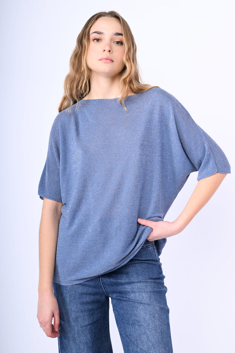 Pull oversize in maglia lamé