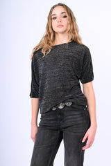 Pull oversize in maglia lamé