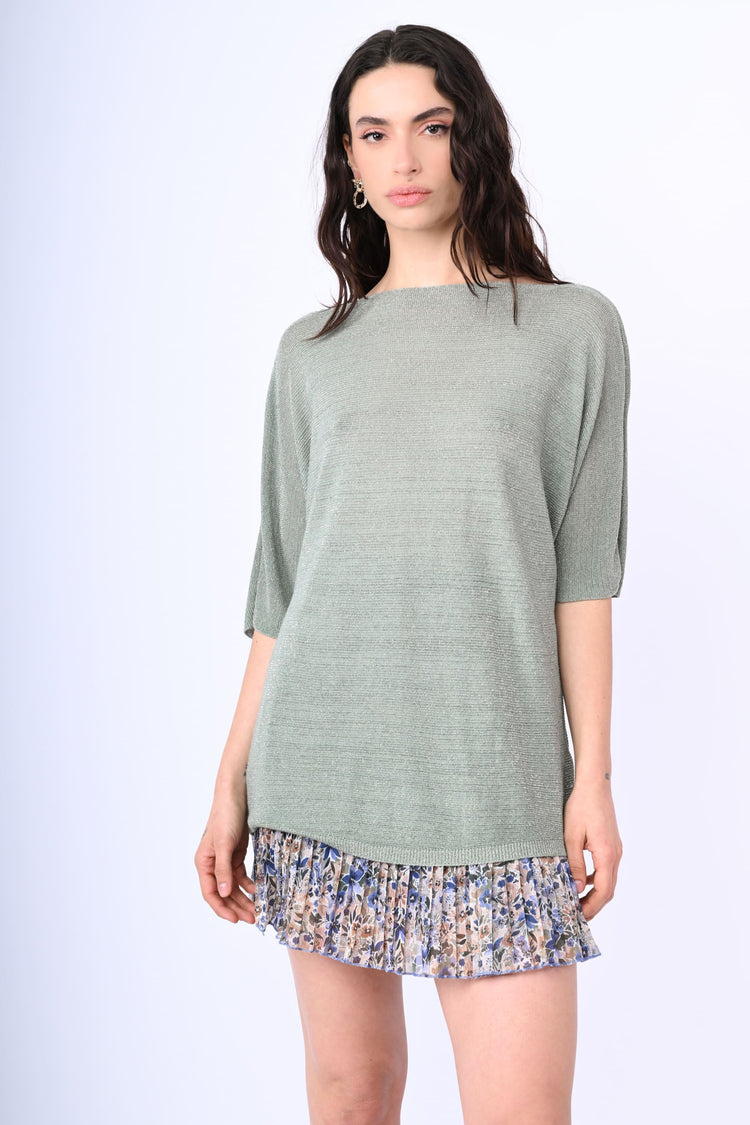 Pull oversize in maglia lamé