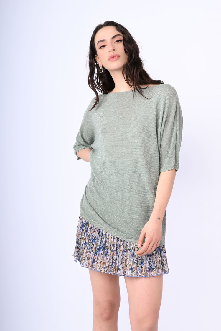 Pull oversize in maglia lamé