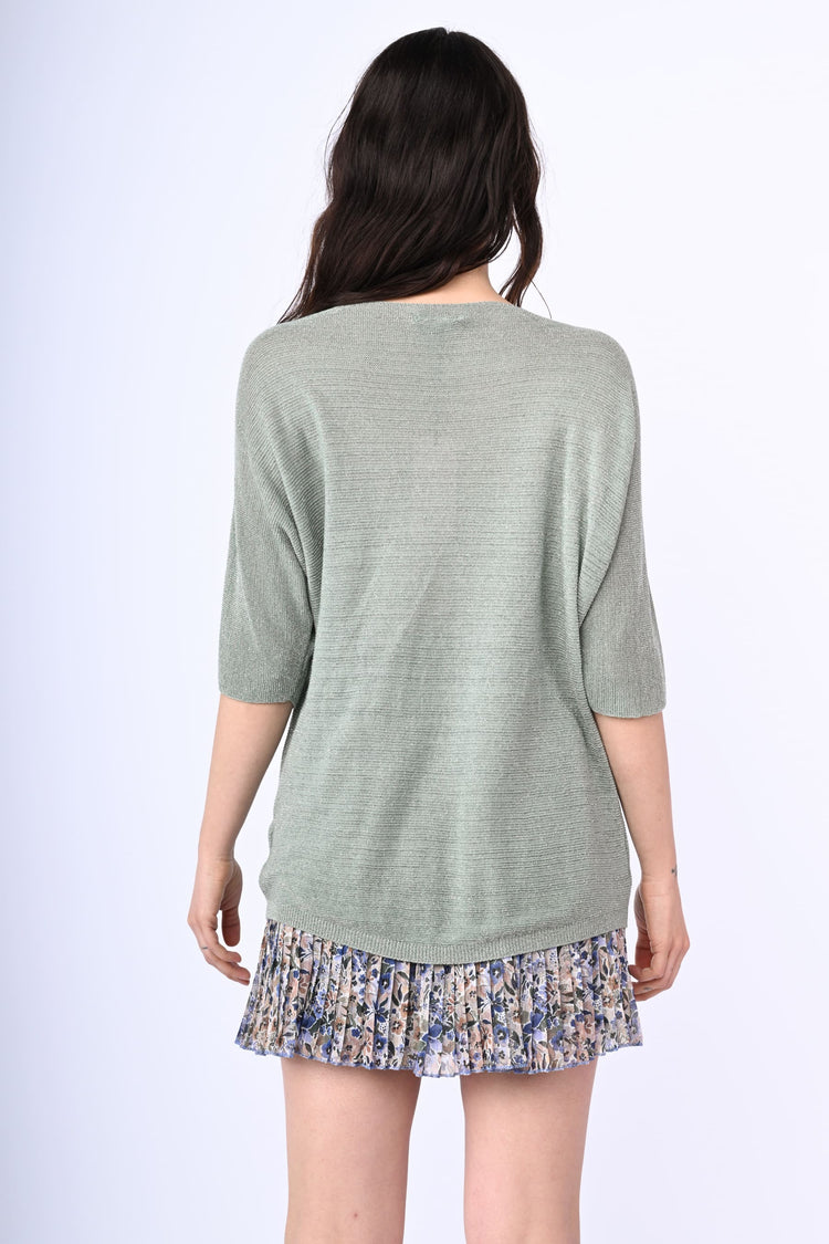 Pull oversize in maglia lamé