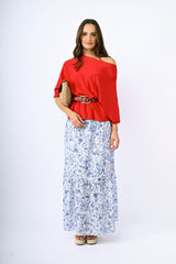 Top in maglia con maniche a pipistrello