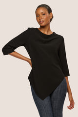 Blusa con orlo asimmetrico