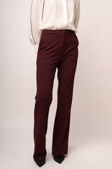 Pantaloni bordeaux a gamba svasata