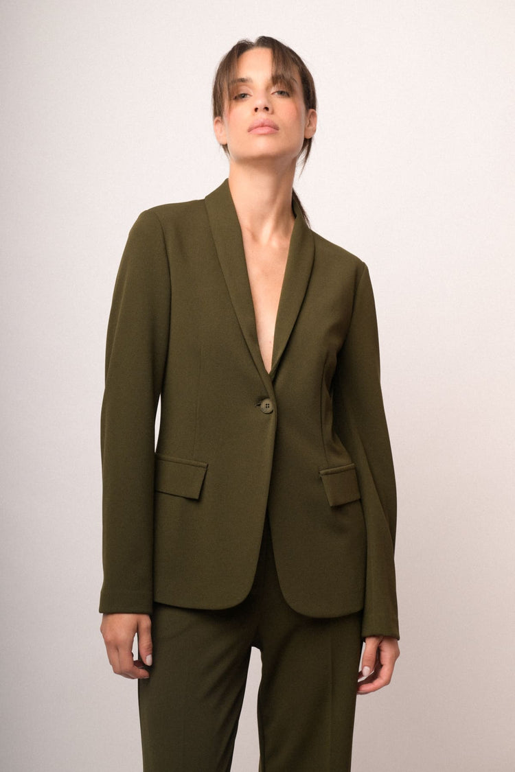 Blazer monopetto verde oliva