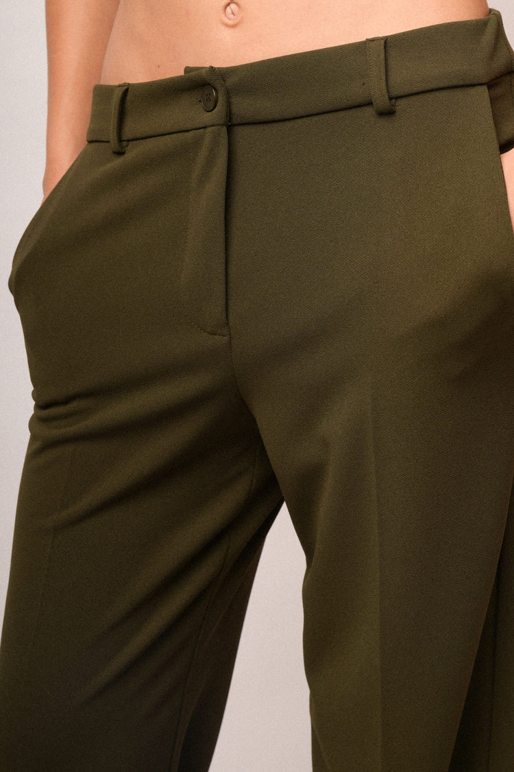 Pantaloni palazzo verde oliva