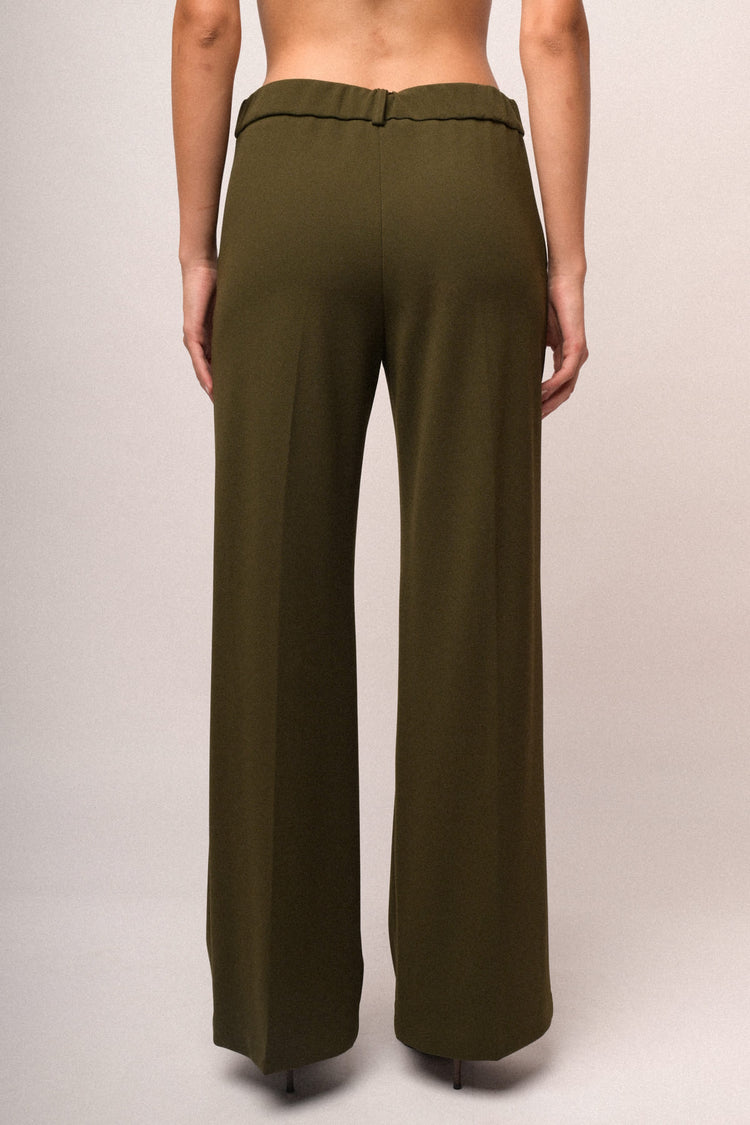 Pantaloni palazzo verde oliva