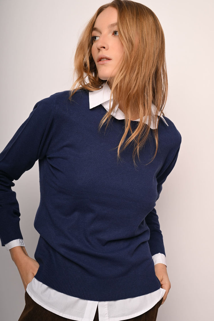 Pull girocollo misto lana