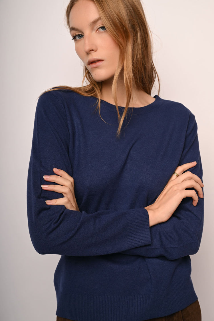 Pull girocollo misto lana