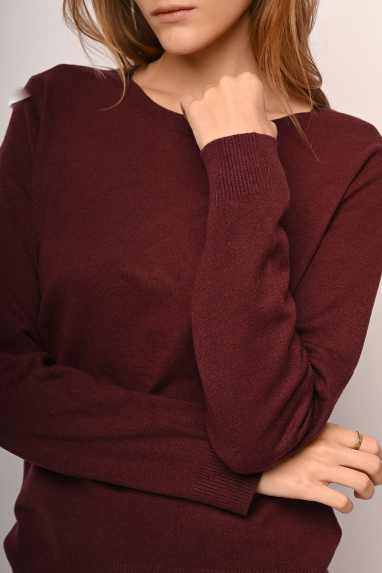 Pull girocollo misto lana