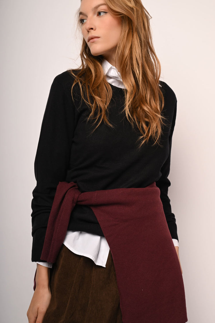 Pull girocollo misto lana