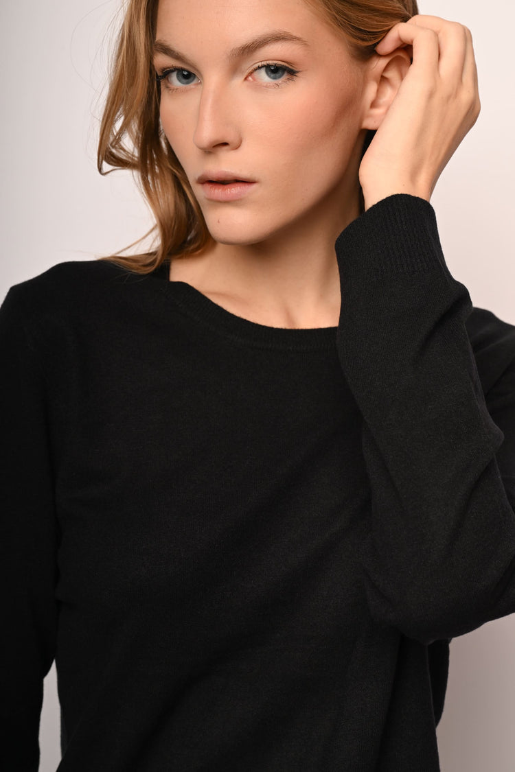 Pull girocollo misto lana