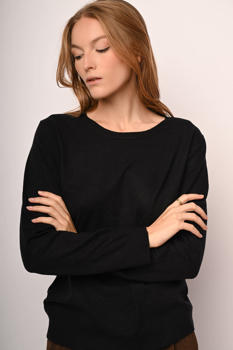Pull girocollo misto lana