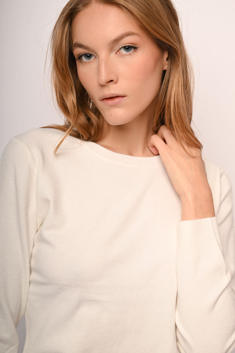 Pull girocollo misto lana