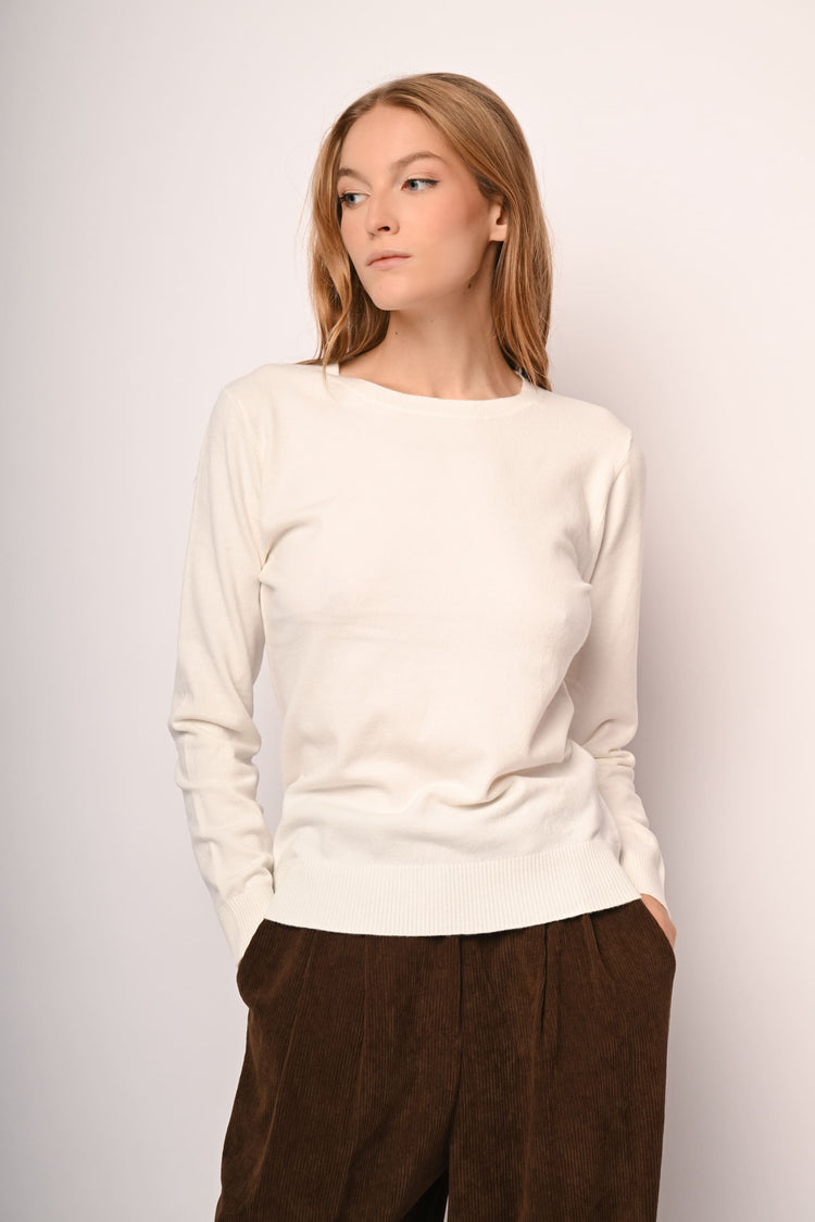 Pull girocollo misto lana