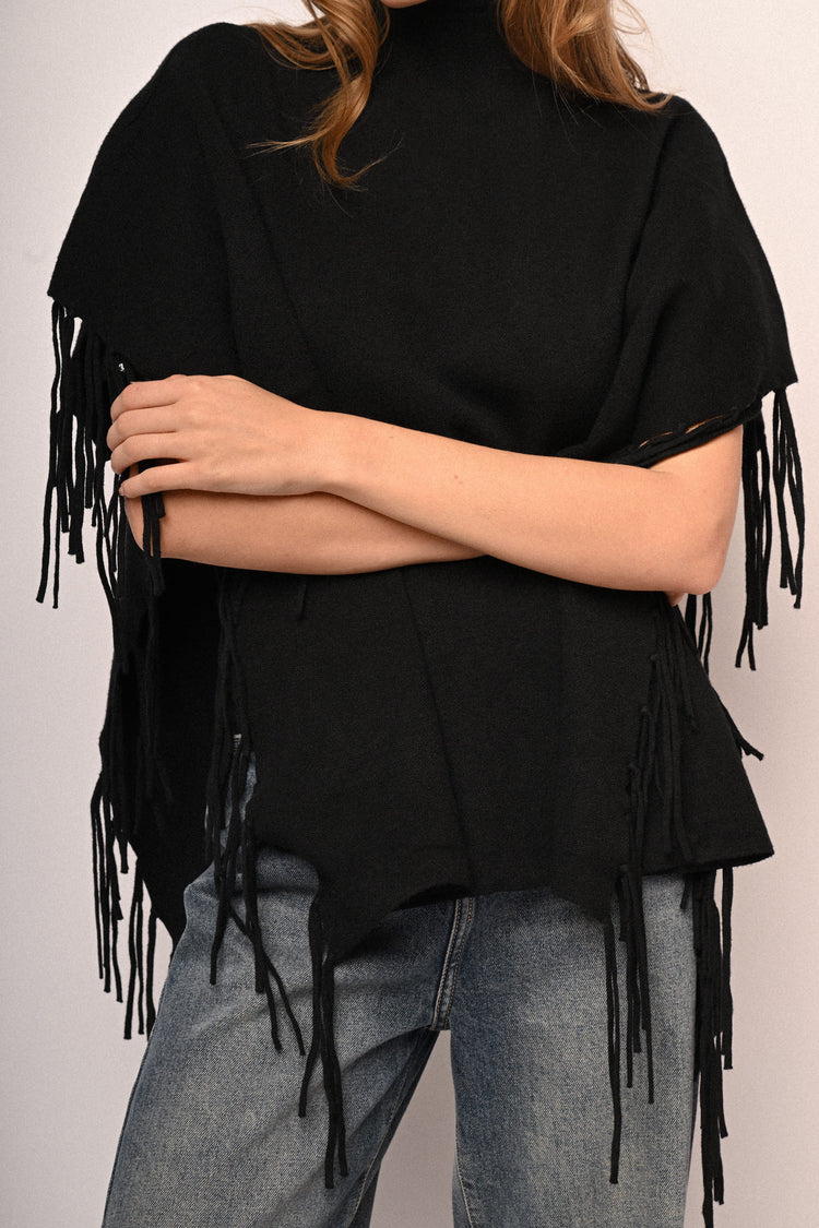 Poncho con frange