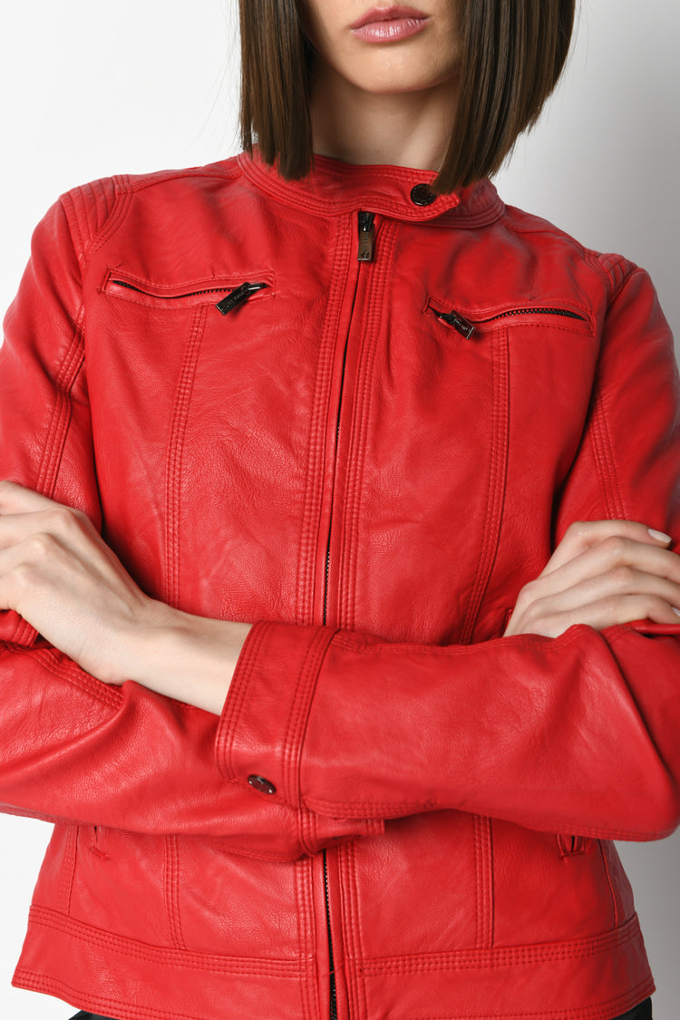 Giacca stile biker in similpelle