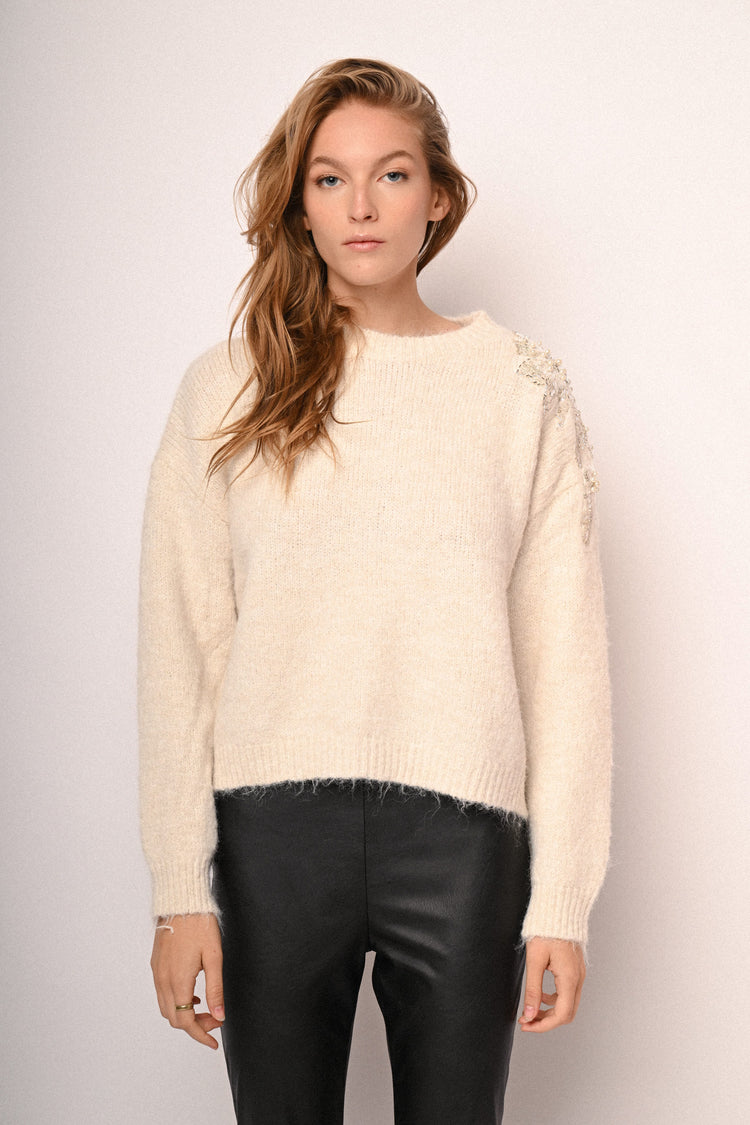 Maglia con decorazione strass