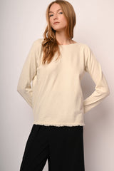 Pull con orlo a frange