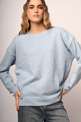 Pull con bottoni a cuore e strass