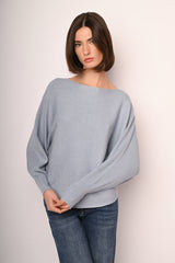 Pull in maglia lurex con maniche a pipistrello
