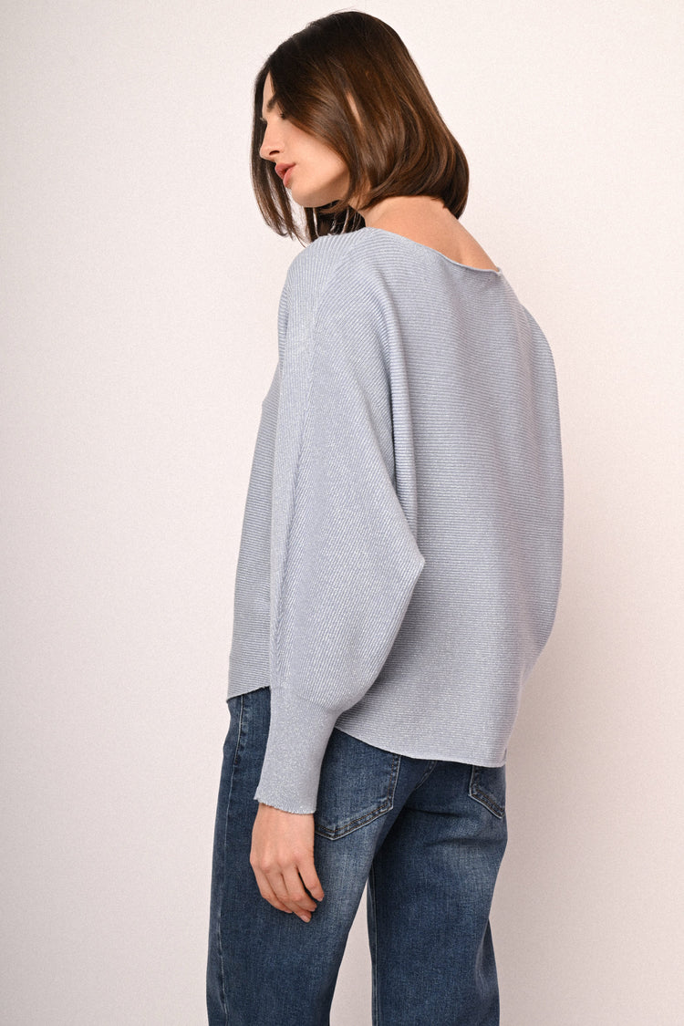 Pull in maglia lurex con maniche a pipistrello