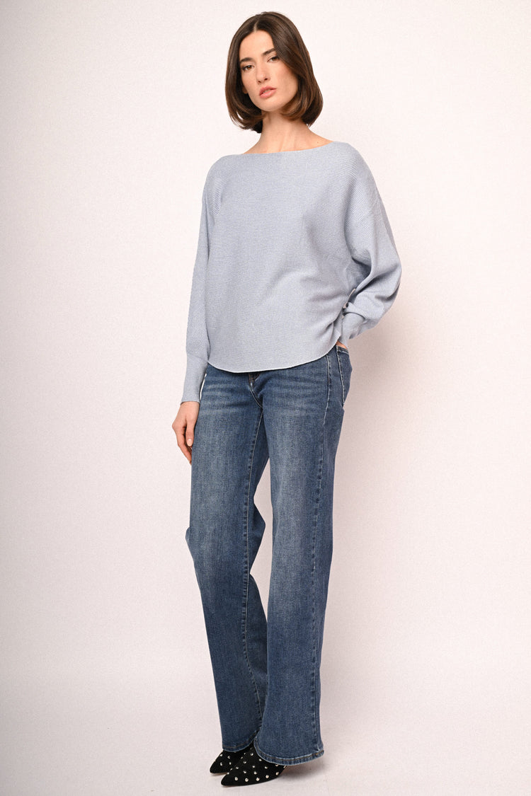 Pull in maglia lurex con maniche a pipistrello