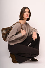 Pull in maglia lurex con maniche a pipistrello
