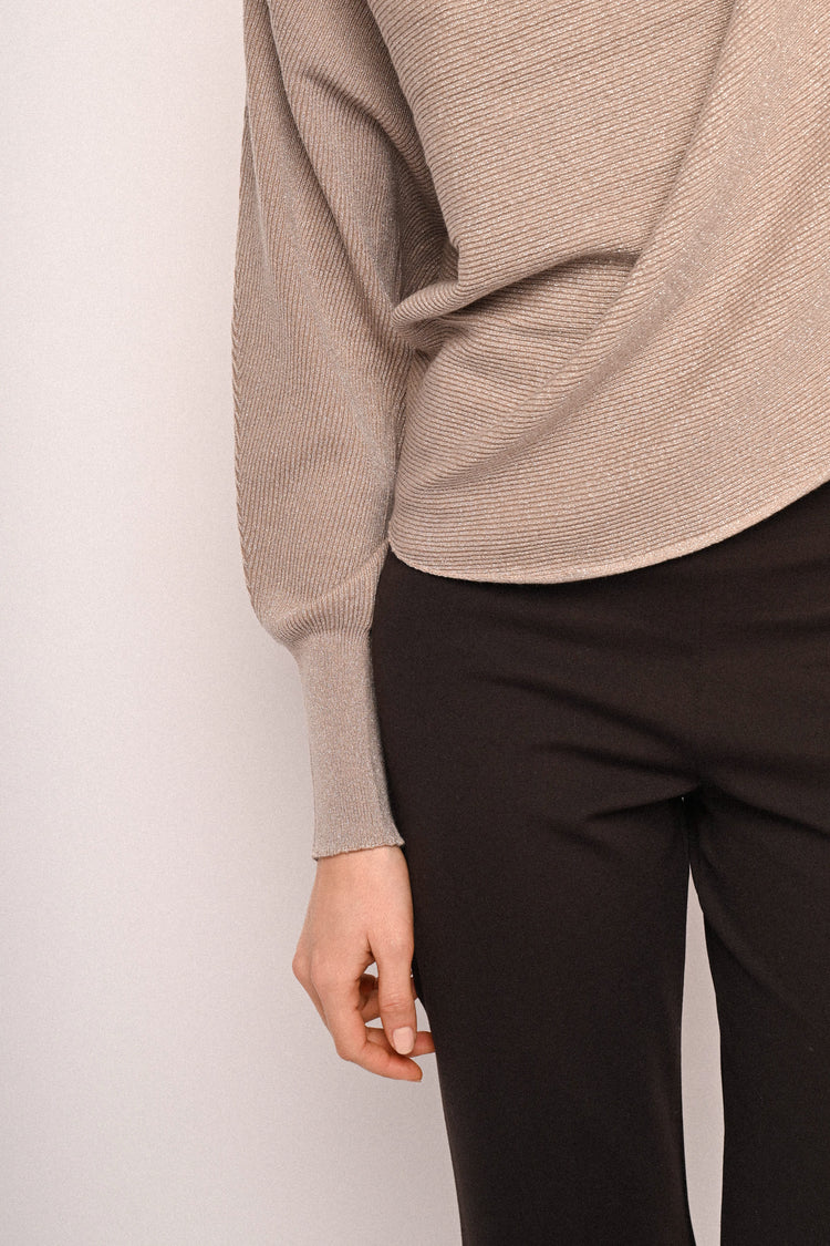Pull in maglia lurex con maniche a pipistrello