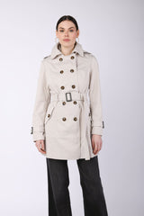 Trench doppiopetto con cappuccio