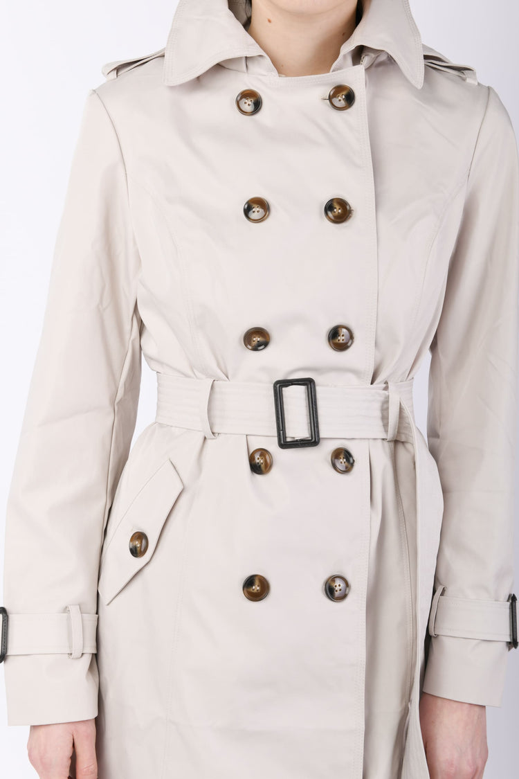 Trench doppiopetto con cappuccio