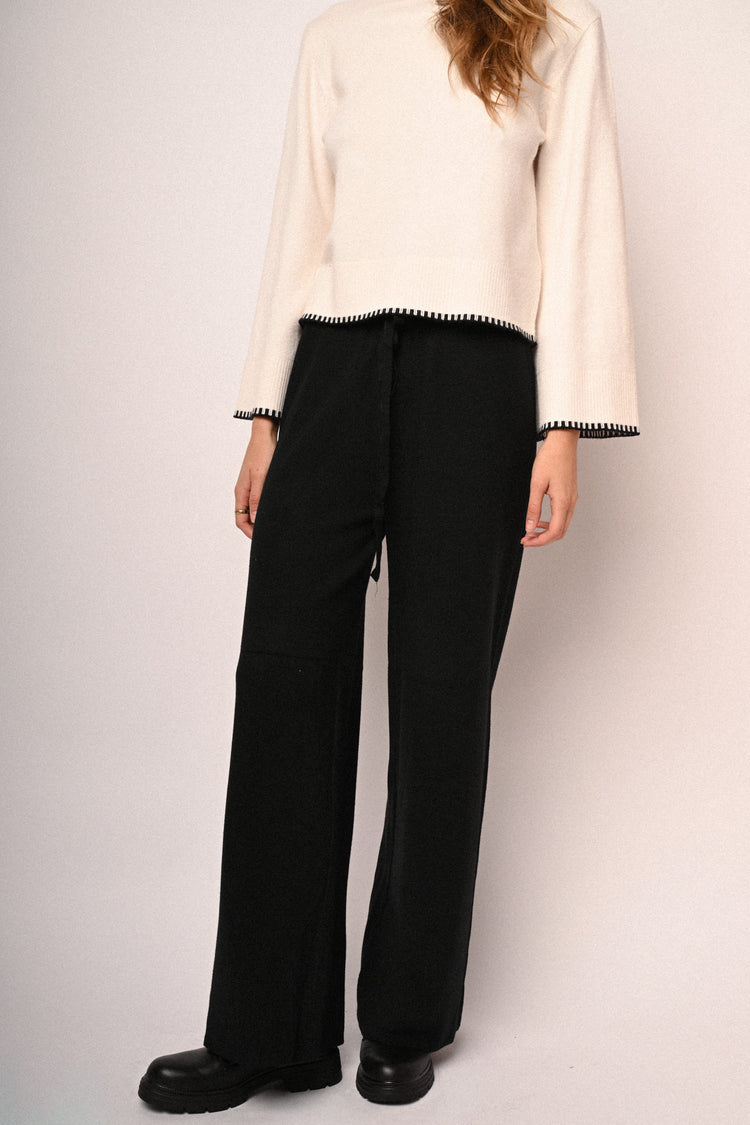 Pantaloni palazzo in maglia