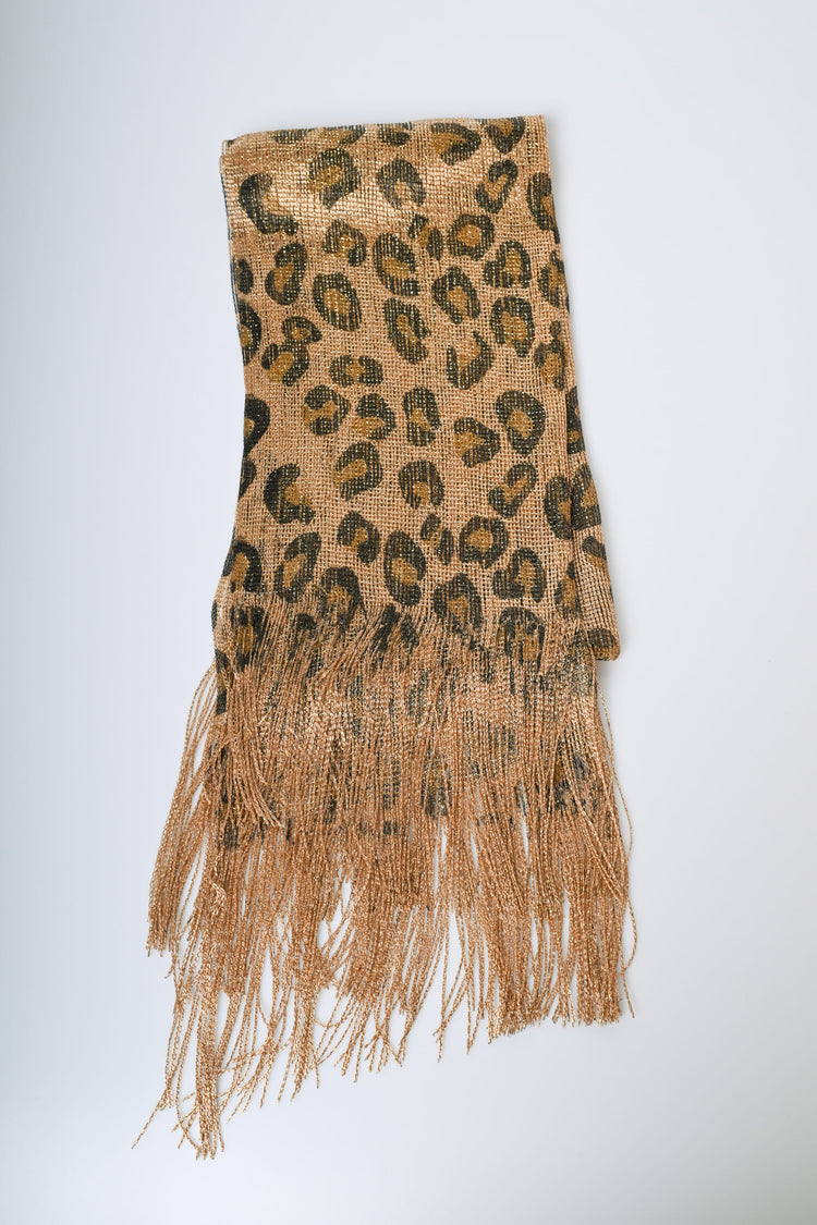Sciarpa in lamé animalier