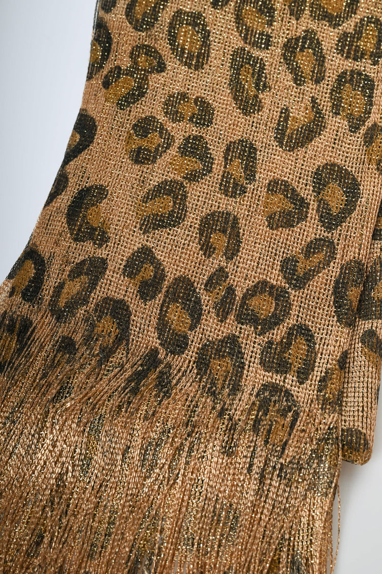 Sciarpa in lamé animalier