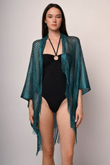 Poncho copricostume con frange