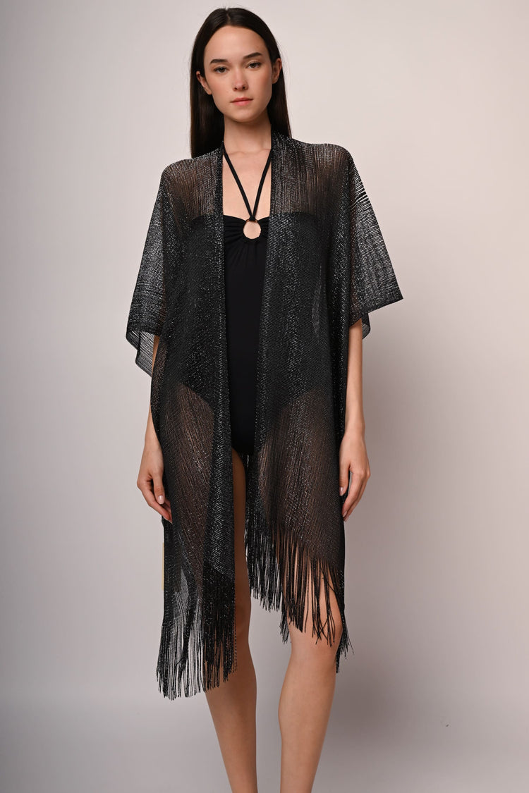 Copricostume in mesh lurex