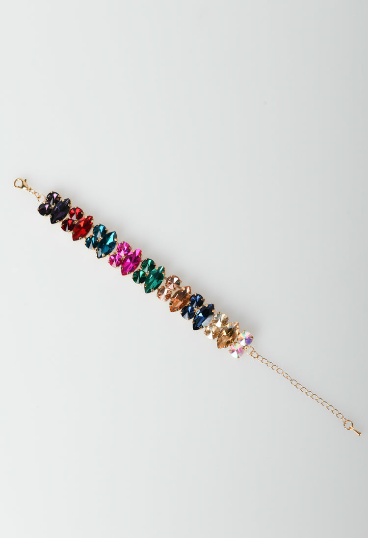 Bracciale con cristalli multicolor