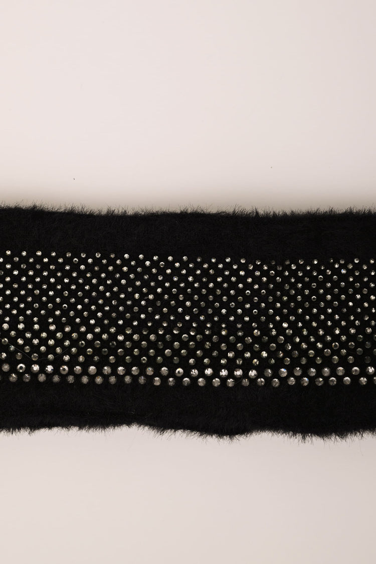 Fascia in maglia con strass