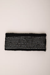 Fascia nera con strass