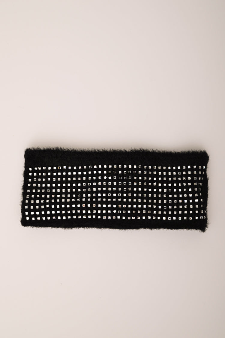 Fascia nera con strass