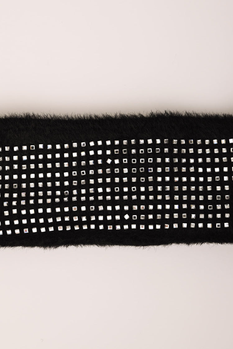 Fascia nera con strass