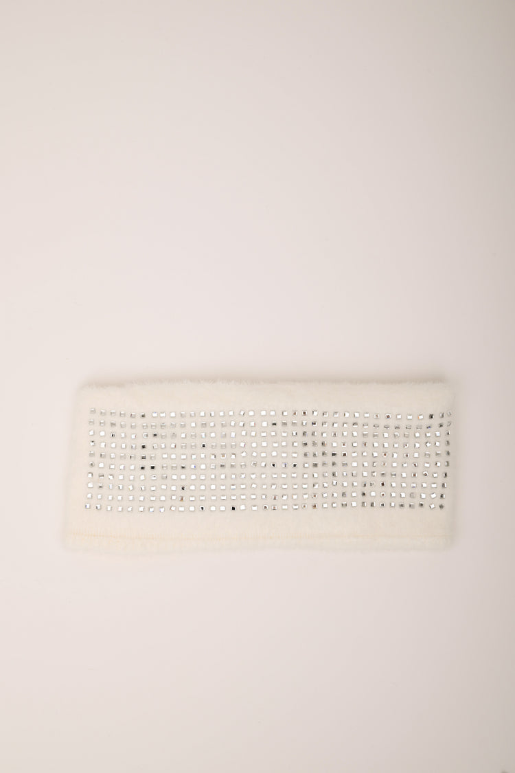 Fascia bianca con strass