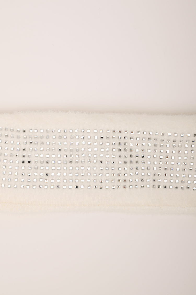 Fascia bianca con strass