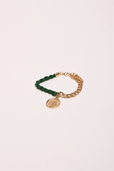 Bracciale in similpelle e metallo con pendente