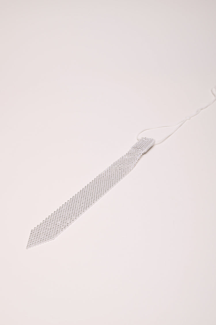 Collana a cravatta con strass